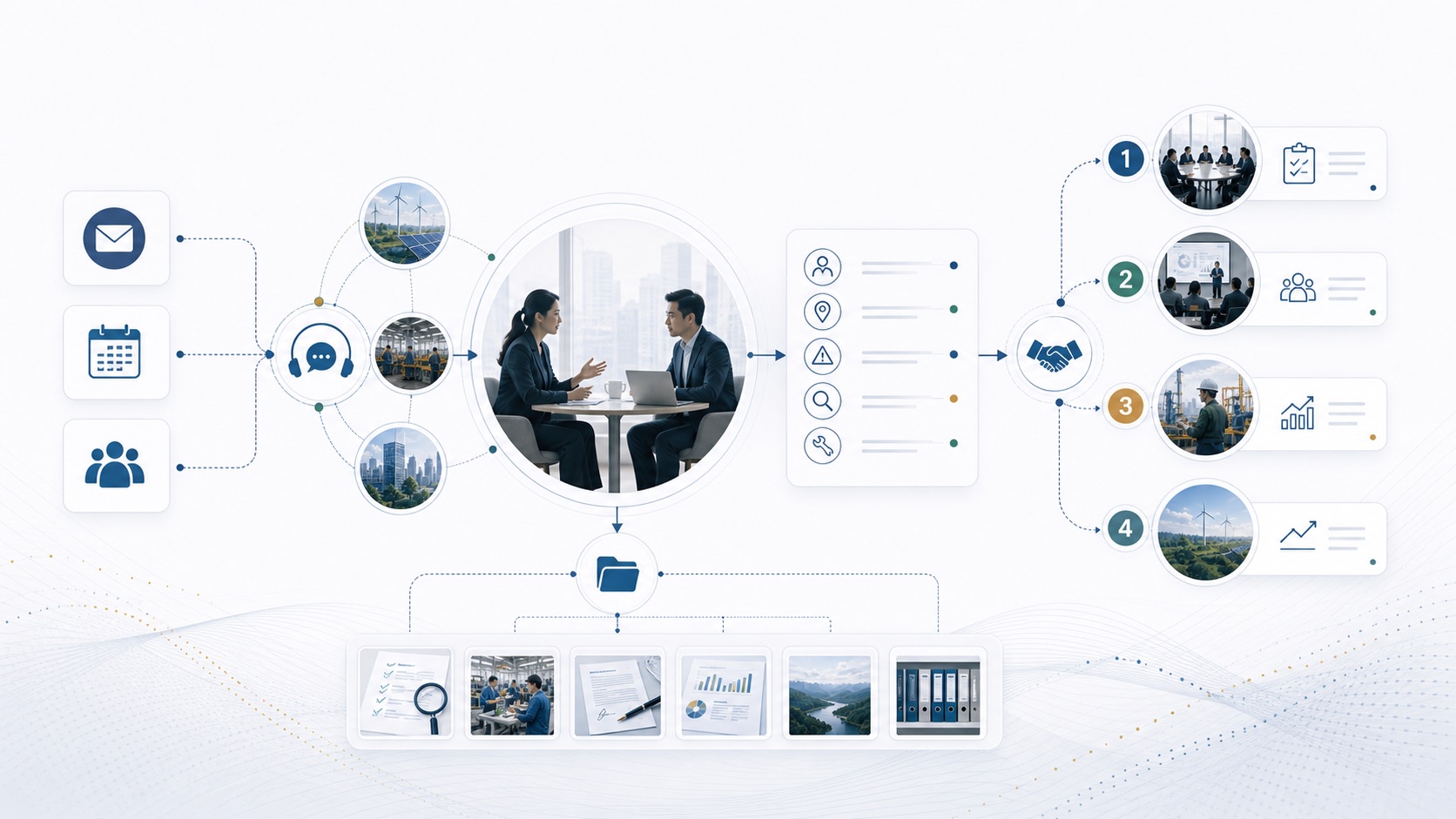 Project diagnostic conversation and cooperation route visual
