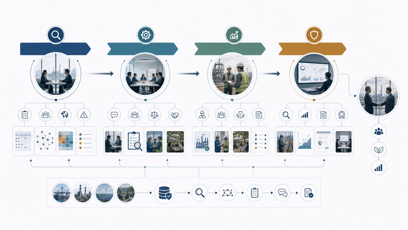 Diagnostic to pilot to monitoring delivery process visual