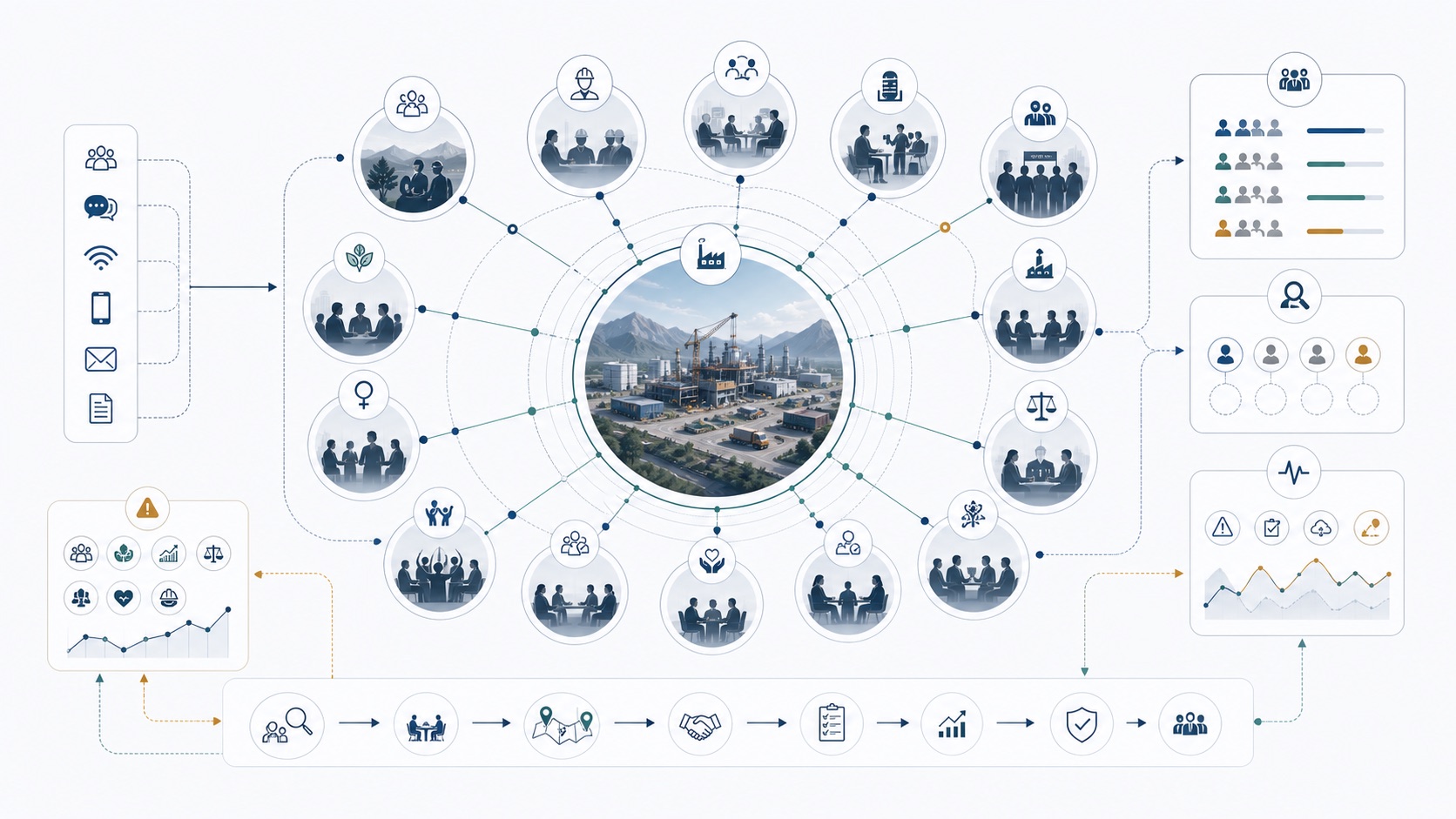 Stakeholder ecosystem and information flow map visual